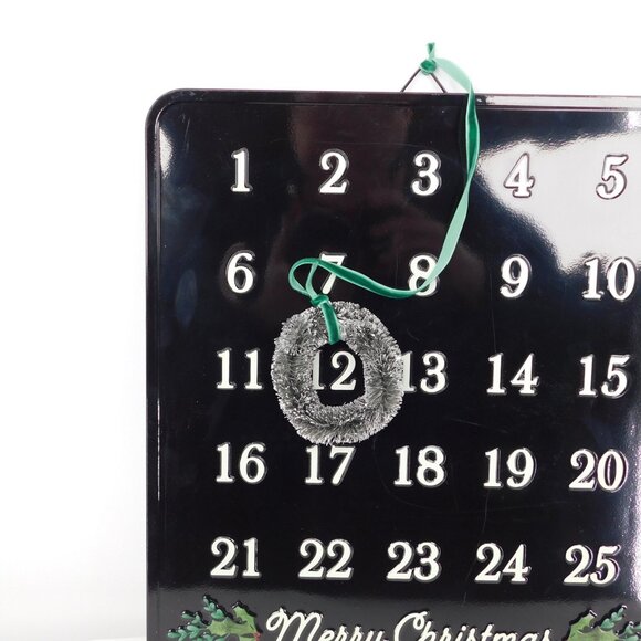 Ashland Merry Christmas Countdown Black Holiday Pines Metal Wall Decor Wreath - Picture 3 of 6